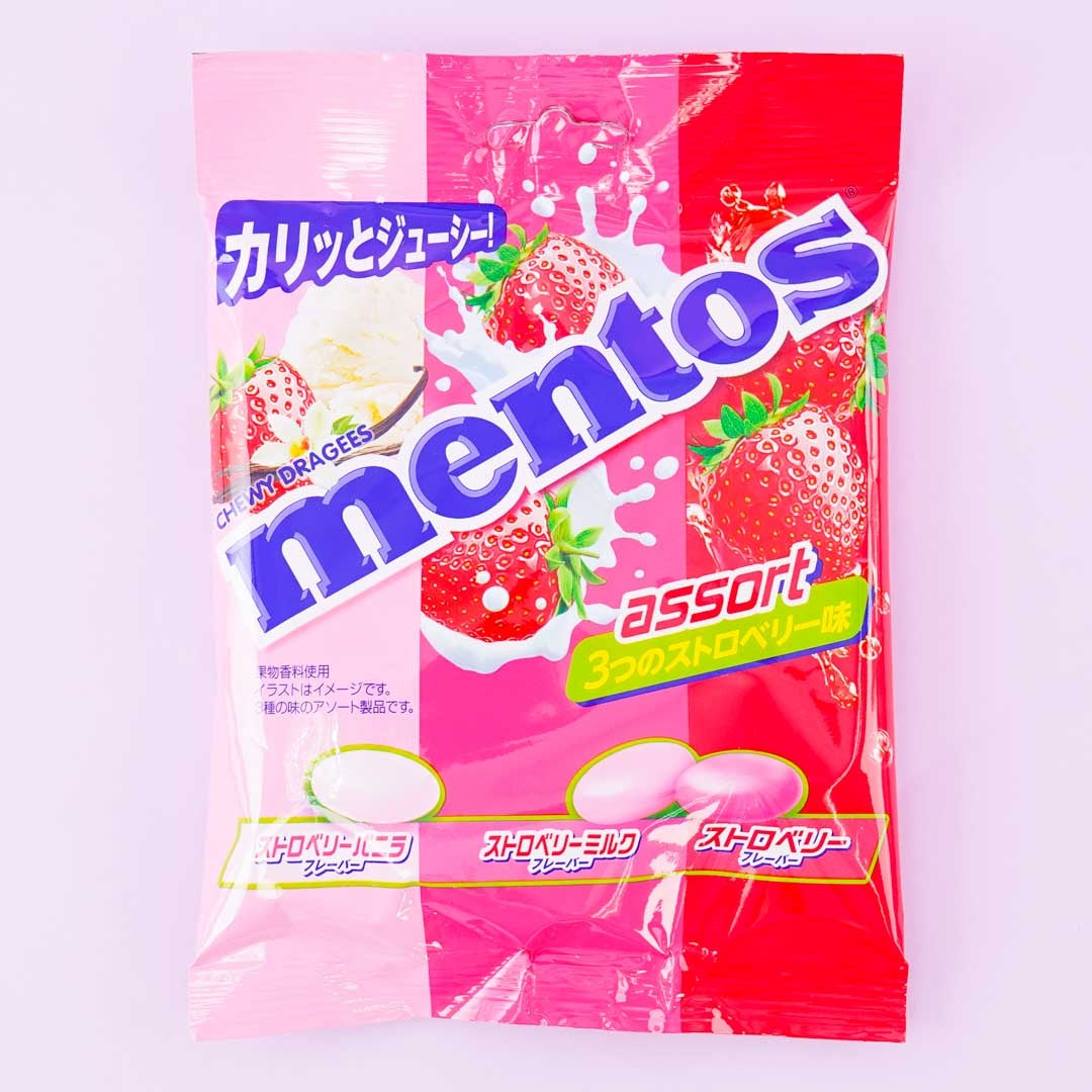 Mentos Verschiedene Süßigkeiten Tasche – 3 Erdbeeren