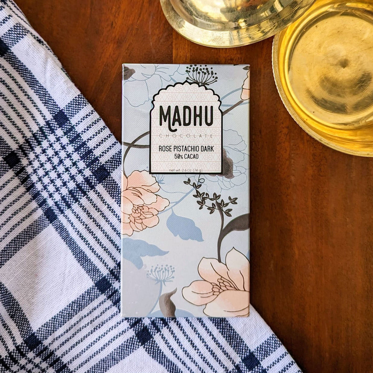 Madhu Schokolade Rose Pistazie – 50% Kakao Schokolade
