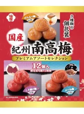 Umeya, Umeboshi, Kishu Nankouume Sortiment, 12 Stück, Salz, Shiso & Honig