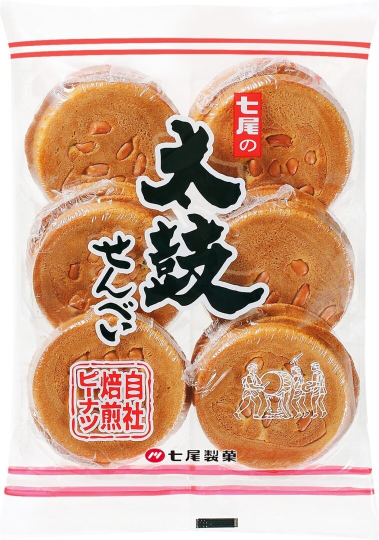 Nanao, Taiko Senbei, japanische Erdnuss süß Cracker, 12pc in 1 Beutel