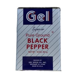 Gel reiner gemahlener schwarzer Pfeffer
