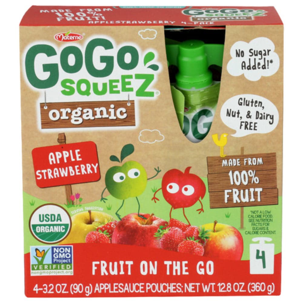 GoGo squeeZ – Obst auf der Go Bio Apfel Erdbeere, 12,8 oz