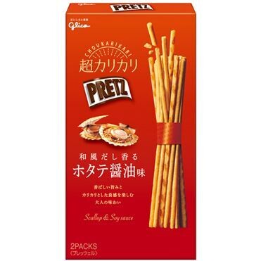 Glico “PRETZ”, Knusprige Dünne Brezeln, Jakobsmuschel & Sojasauce Geschmack, 55g