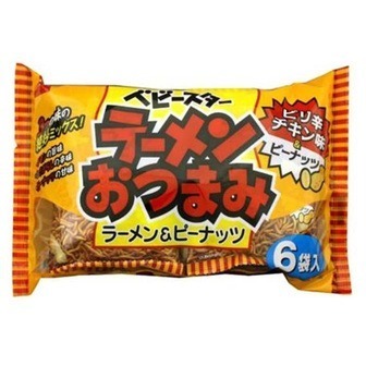 Oyatsu Company “ Baby Star, Ramen Otsumami, Würziges Hühneraroma mit Erdnüssen“, 150g