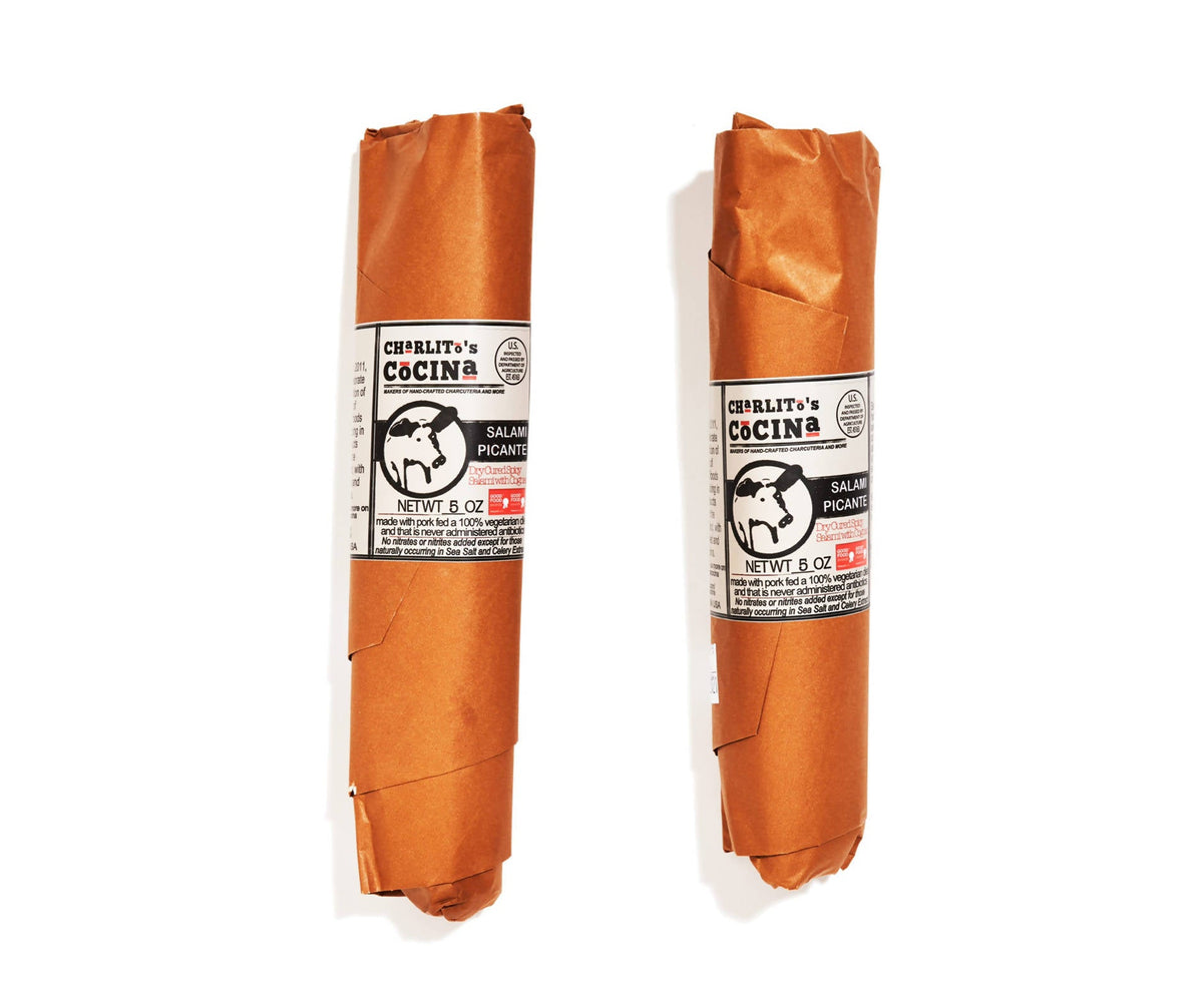 Charlito's Cocina Salami Picante – Dry Cured scharf Salami – 16 x 5 Unzen