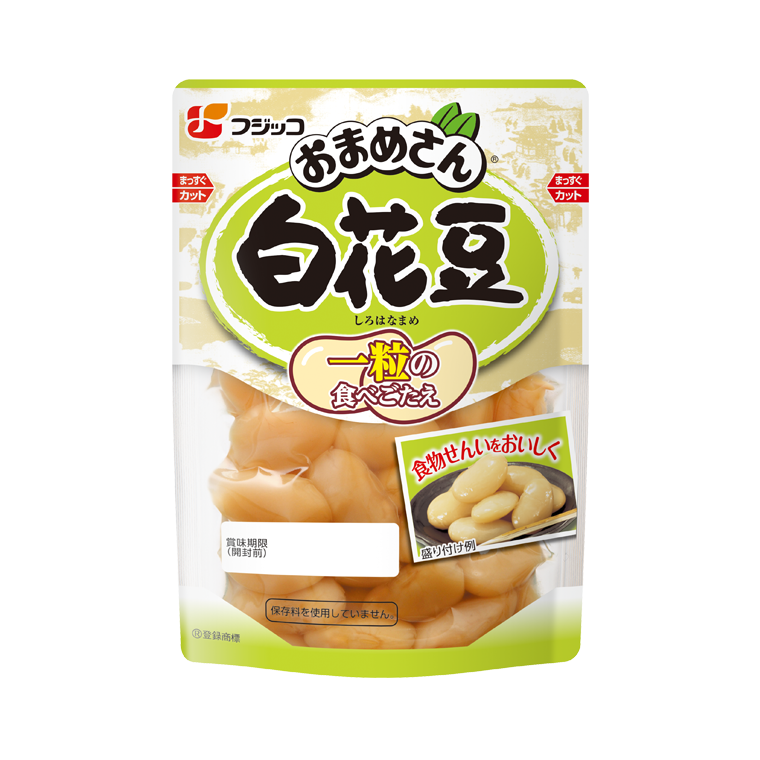 Fujikko, Omamesan, Shirohanamame, Gekochte Weiße Bohnen, 145g