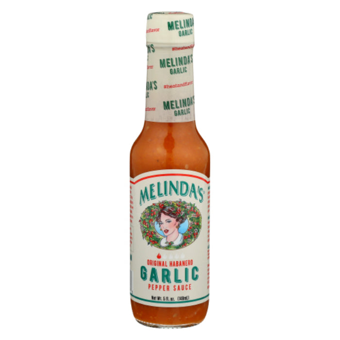 Melinda's – Sauce Hot Knoblauch, 5 Unzen – Packung mit 12 Stück