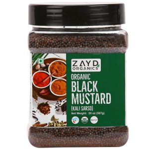 Zayd Bio Schwarz Senf Ganze 20oz, USDA Bio-zertifiziert