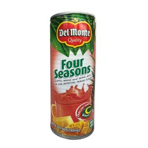Del Monte Quality – Four Seasons Saftgetränk – Ananas, Mango und Guavensaftgetränk – aus Konzentrat mit künstlichem Orangengeschmack in Dosen – – 240ml