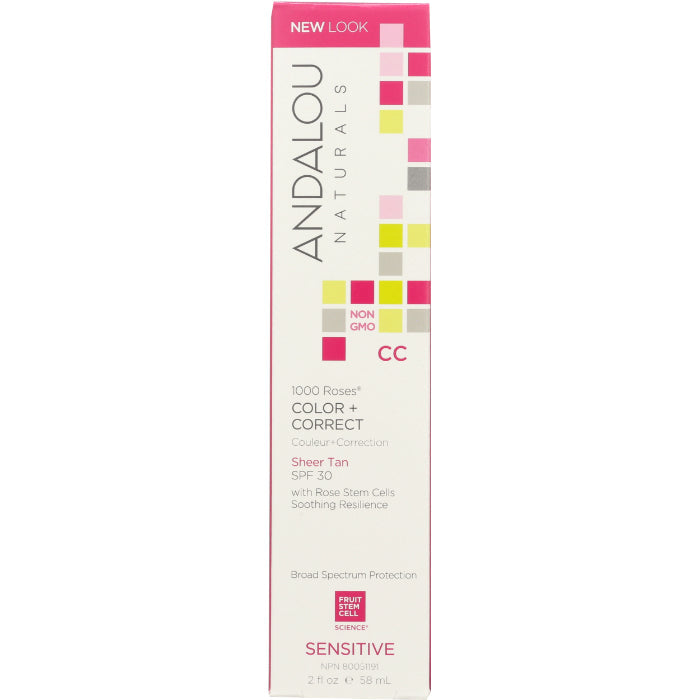 Andalou Naturals Gesicht CC Hellbraun 1000 Rosen SPF 30, 2 fl oz
