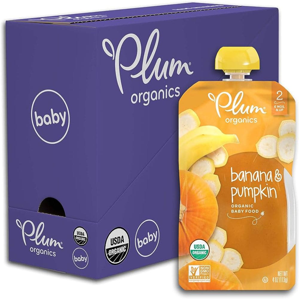 Pflaume Bio Baby Püree Lebensmittel Banane & Kürbis 4 OZ – (Packung mit 12)