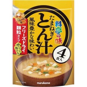 Marukome, sofort gefriergetrocknete Miso-Suppe, Tonjiru, Zwiebel & Schweinefleisch, 4 Portionen, – 40g