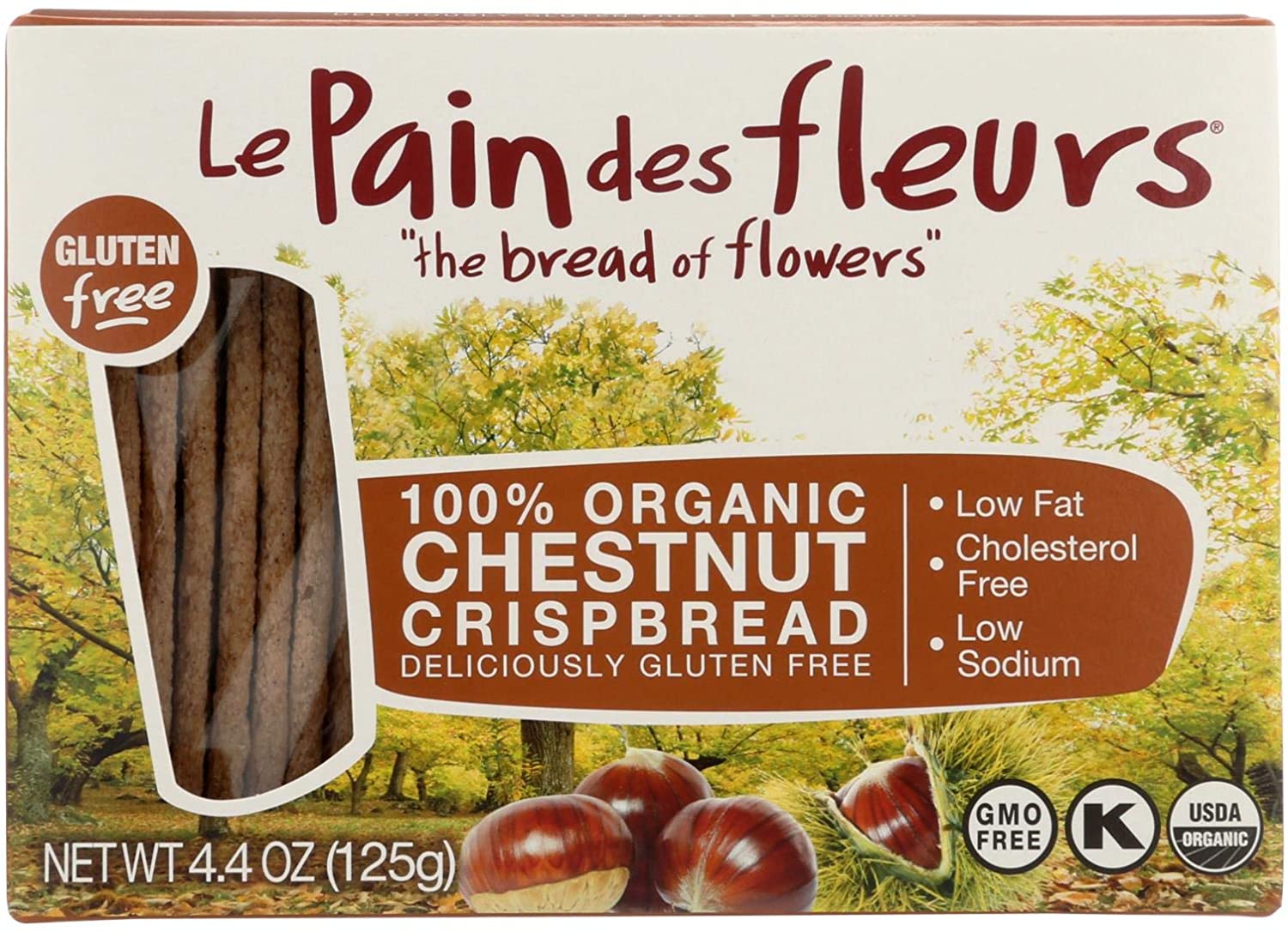 Le Pain Des Fleurs Bio-Knusprige glutenfreie Kastanie 4.4 Oz – Pa