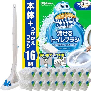 Scrubbing Bubbles Flushable Toilet Brush with floraler Seifenduft – Griff + Nachfüllungen (16 Stück)made in japan – tokyo sakura Mall