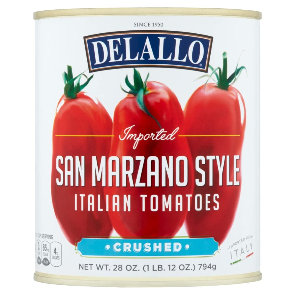 Delallo Zerkleinerte Tomate San Marzano Style, 28 Oz – Packung mit 12 Stück