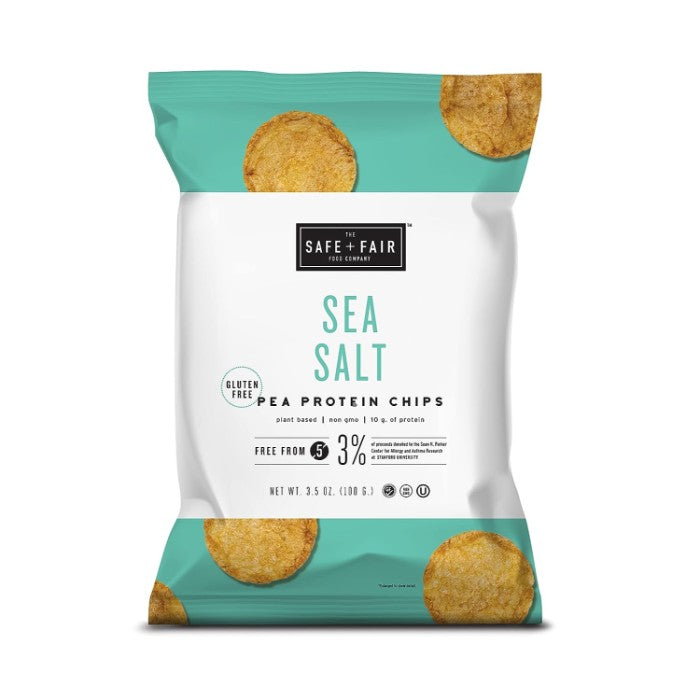 Die sichere und faire Lebensmittel Co Chips Meersalz Erbsen 3,5 Oz - Packung von 12