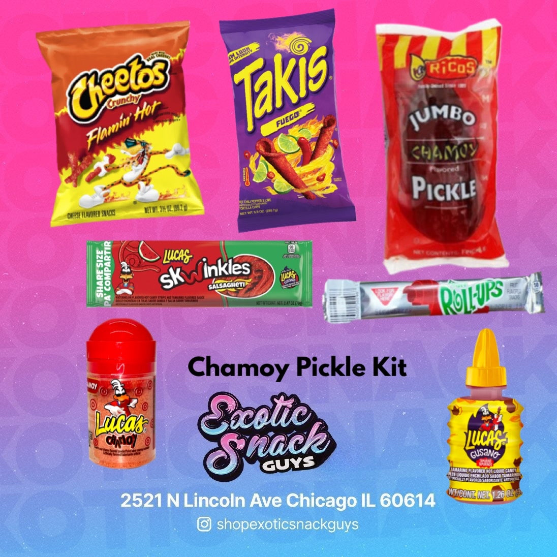 Chamoy Pickle Kit mit heißen Cheetos Und Takis – wie auf TikTok zu sehen