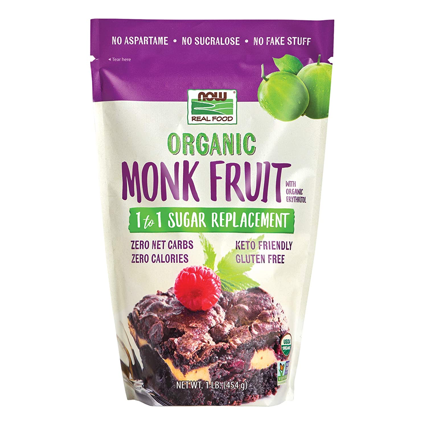 Jetzt Real Food Bio Mönchsfrucht mit Bio-Erythritol Pulver 1 Lb