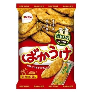 Kuriyama, Befco, “Bakauke” Reis Cracker, Seetang Aonori & Soja-Sauce Geschmack, 18 Stk in 1 Beutel