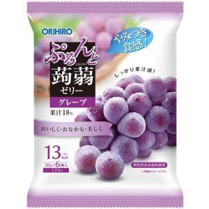 Orihiro -purunto Konnyaku Gelee, Traubengeschmack, Konjac Früchte Gelees, x 6 St. – 20g