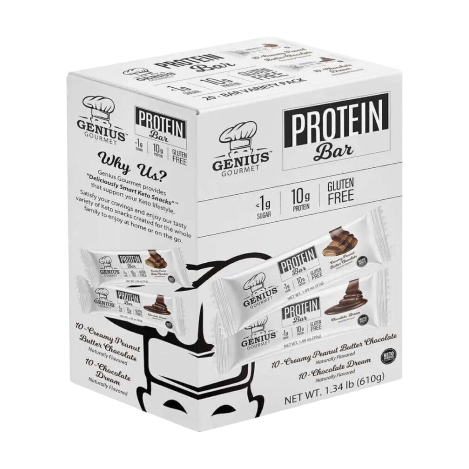 Genius Gourmet Protein Bar Vielfalt (Gluten frei Keto)