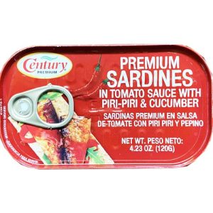 Century Tuna Premium-Sardinen in Tomatensauce mit Piri Piri und Gurke – 120 g