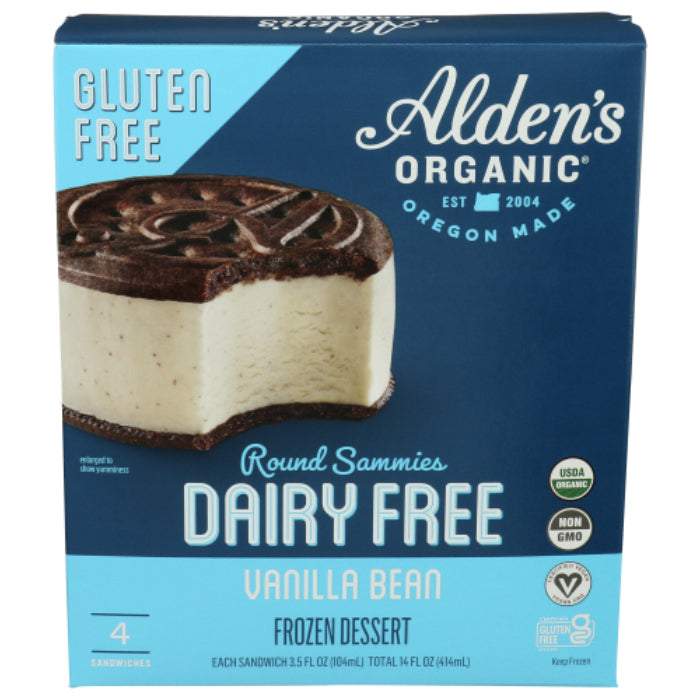 Aldens Bio – Glutenfreie glutenfreie Vanille-Eiscreme Sammie, 14 O