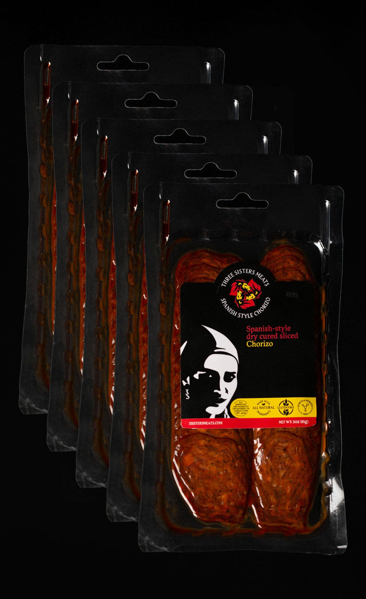 Drei Schwestern geschnitten Dry Cured Chorizo Packs – 15 Packungen x 3 Unzen