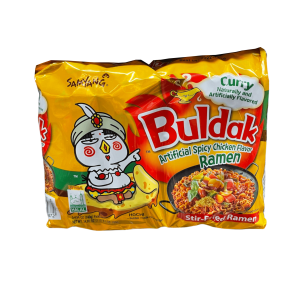 Samyang Buldak Curry Artificial würziges Hähnchen-Geschmack, gebratener Ramen