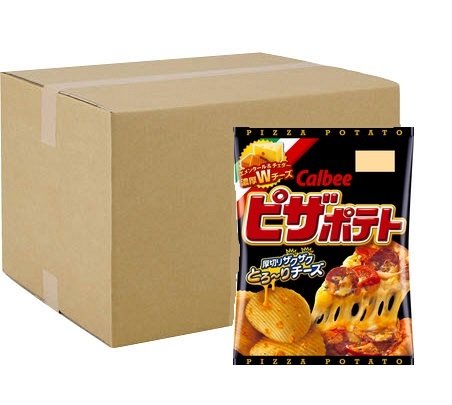 Calbee “Pizza Kartoffel”, Kartoffelchips, 63g x 12 Beutel