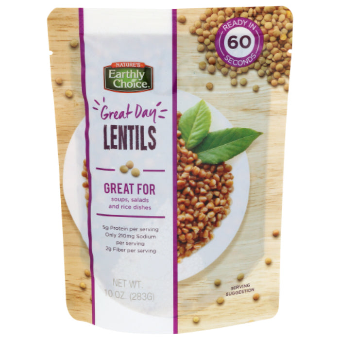 Nature's Earthly Choice Linsenkorn Microwavable 10 Oz – Packung mit 8