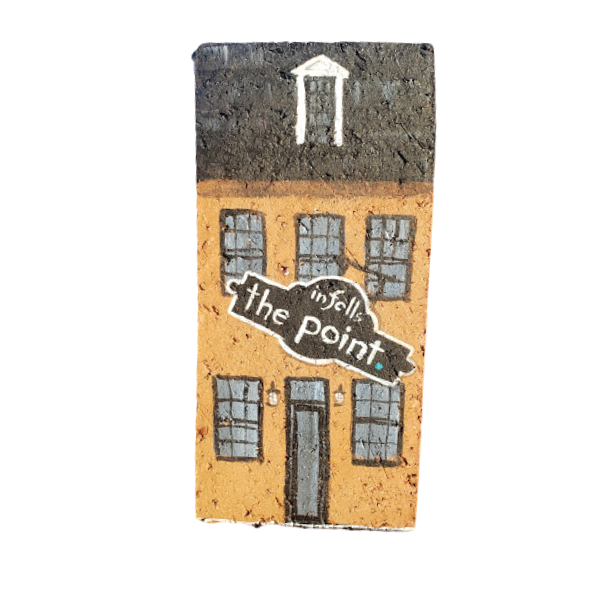 Linda Amtmann Handgemalter Ziegelstein - der Punkt