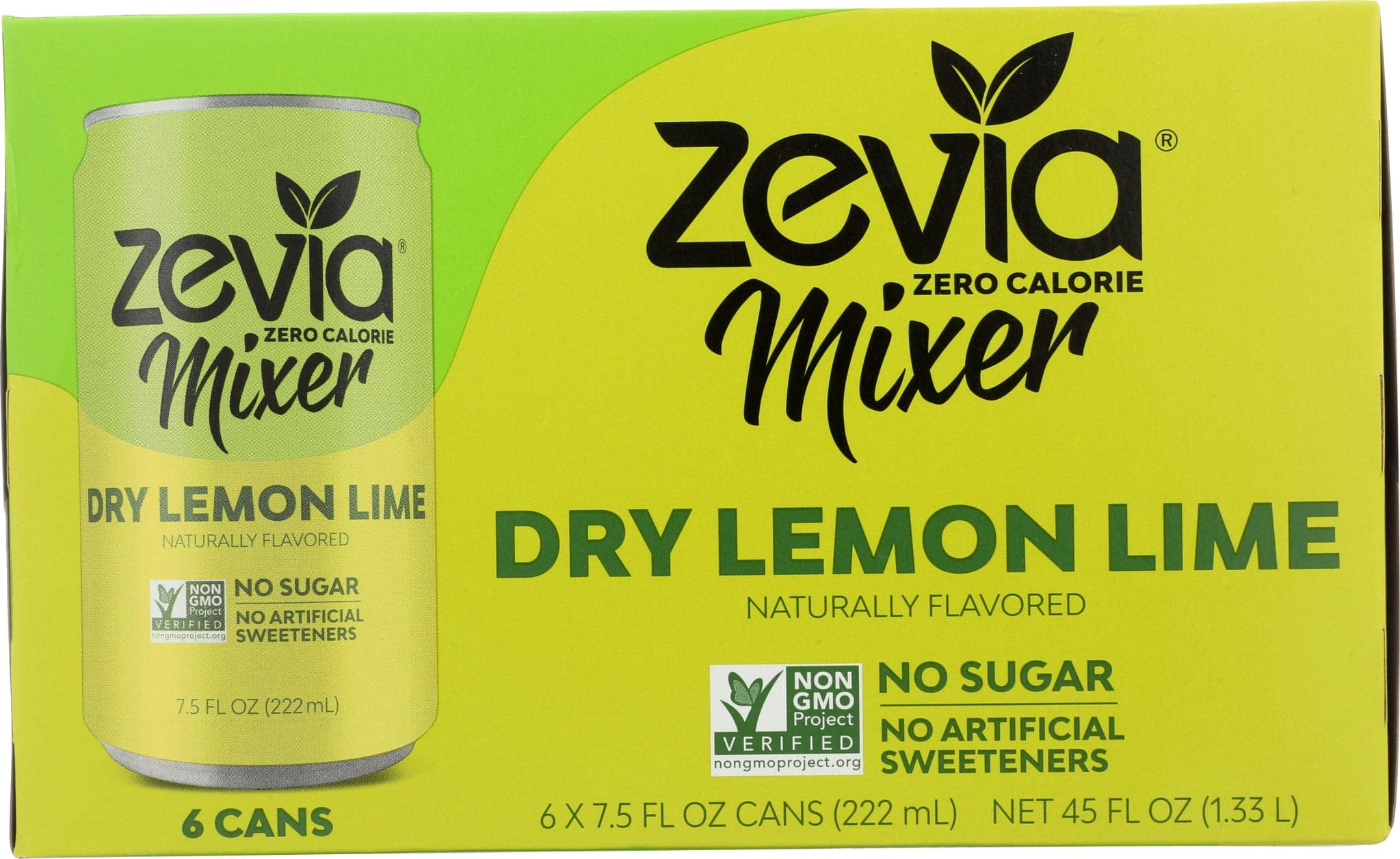 Zevia Zero Calorie Mixer Trockene Zitrone Limette, 6/7.5 Fl Oz – 4er Packung