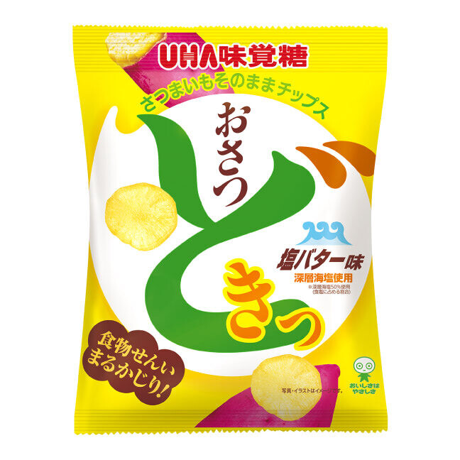 UHA „Osatsu Doki“ Süßkartoffelchips, Salzbuttergeschmack, 65g in 1 Beutel