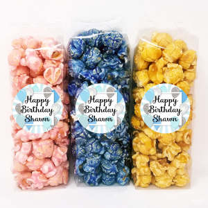 Blaue und silberne Ballons – Geburtstagsparty Popcorn favorisiert