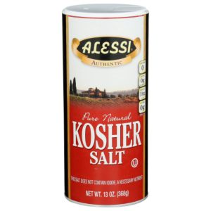 Alessi Reines natürliches koscheres Salz, 13 Oz – Packung mit 6 Stück