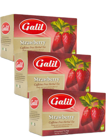 Galil Erdbeere aromatisierte Teebeutel, 20 Stück (Packung mit 3)