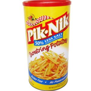 Pik-Nik Shoestring Potatoes 50% Less Salz (groß) – 9 Unzen