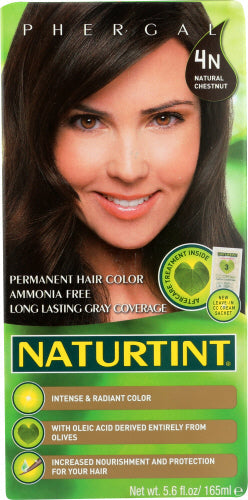 Naturtint Haarfarbe 4N Natürliche Kastanie 5.75 FO – Packung mit 1