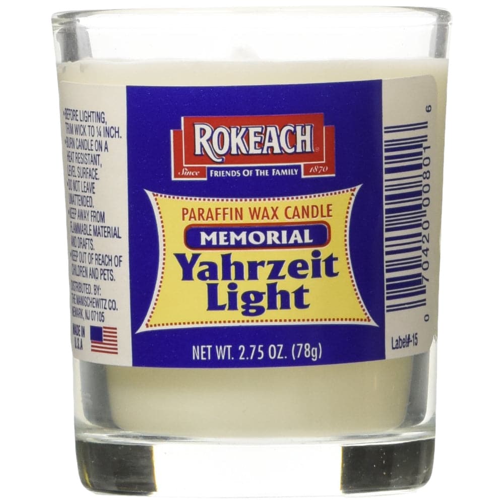 Rokeach – Memorial Yahrzeit Tumbler Kerze – 2.75oz