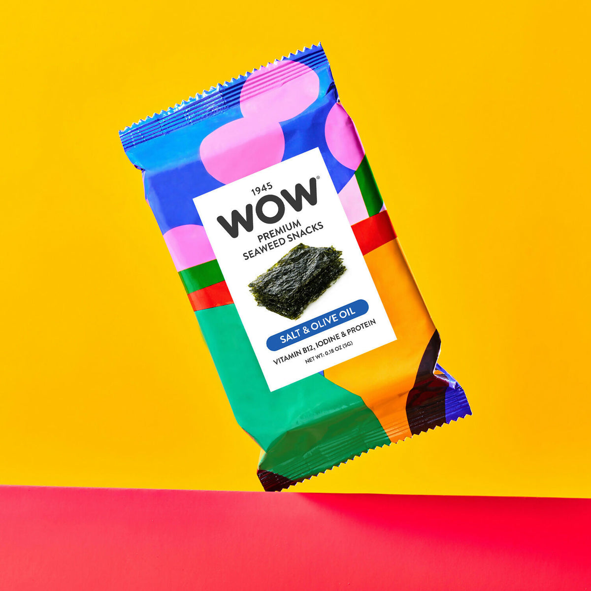 1945 WOW Seetang Snacks, Single Origin – Salz & Olivenöl Packung – 72 Packungen x 1,05 oz Fall