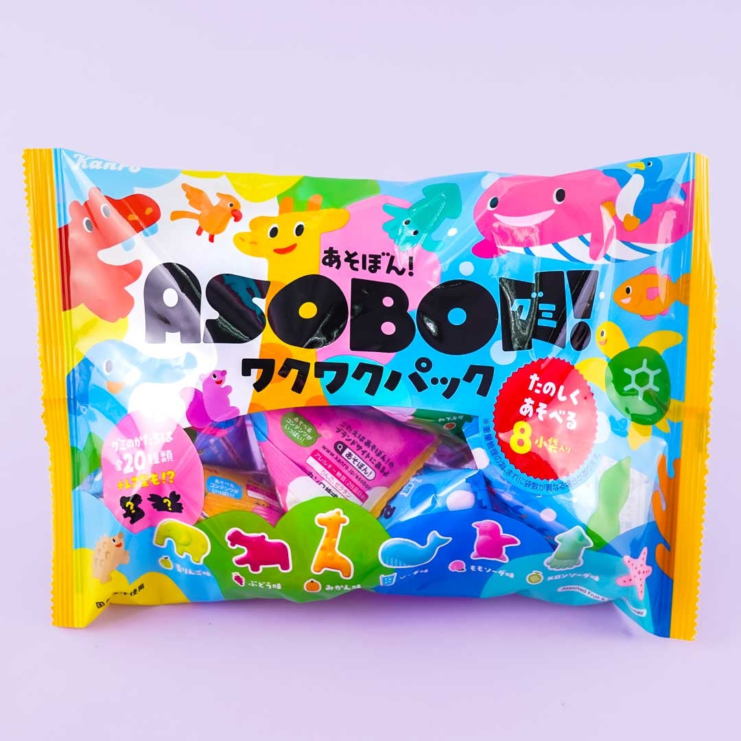 Kanro Asobon Tierwelt Gummy Süßigkeiten Packung