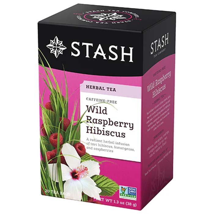 Stash Wild Himbeere Hibiscus Tee, 20 Beutel – Packung mit 6
