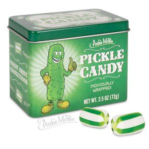Pickle Süßigkeiten und Dosen