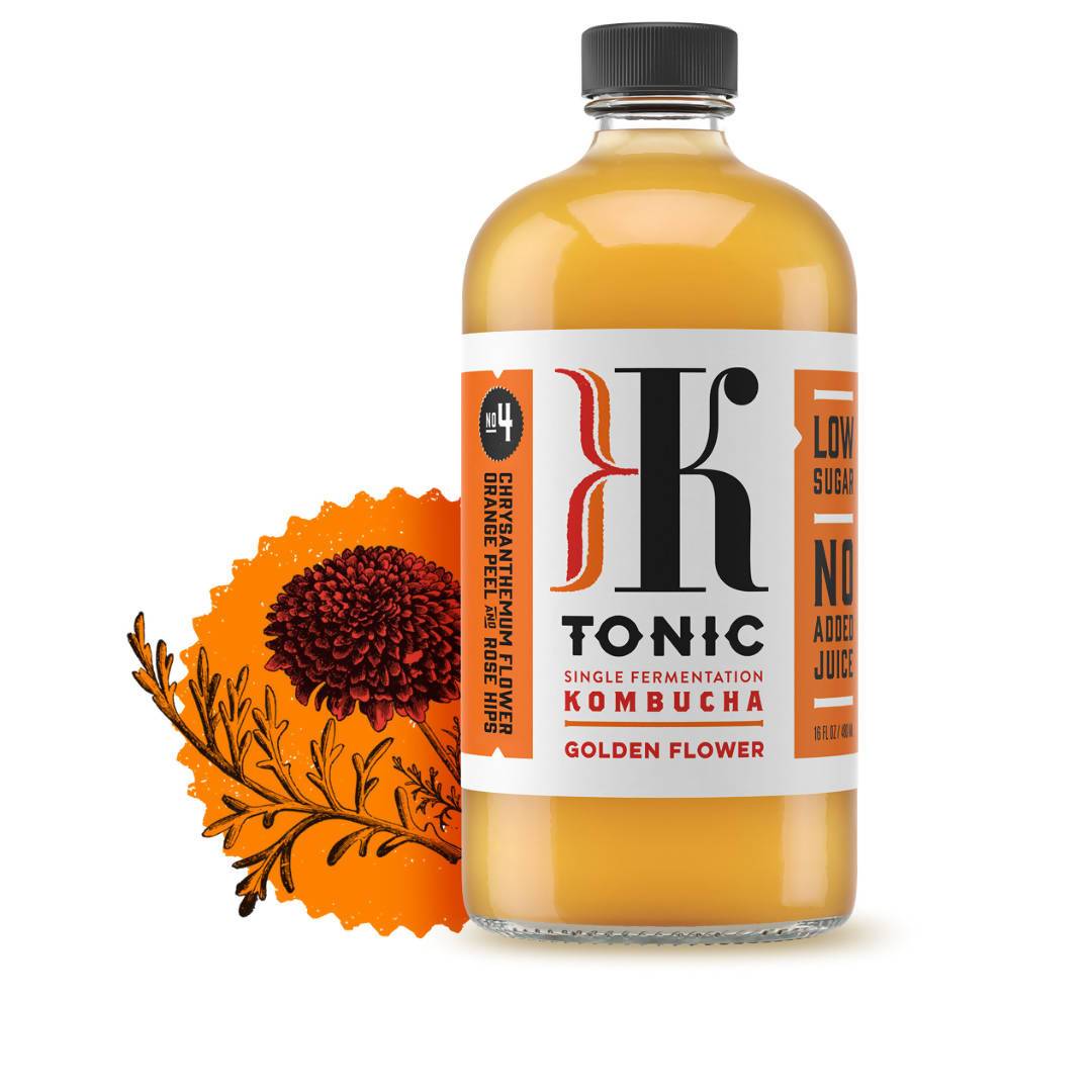 Goldene Blume Kombucha Flaschen – 12 x 16oz