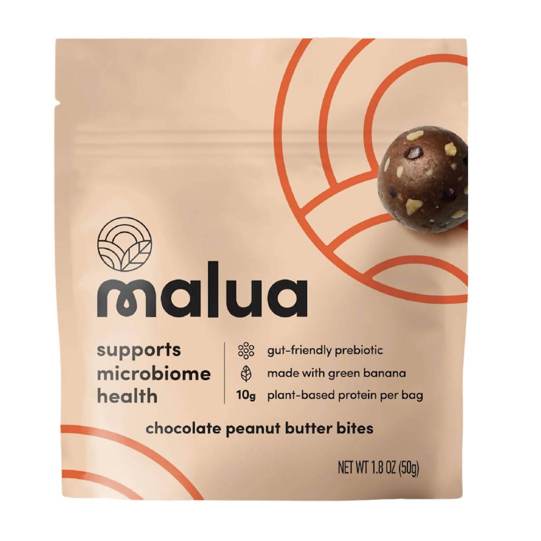 Malua Prebiotic Bio Gut Gesund Vegan Keto freundlich, Low Carb Schokolade Erdnussbutter Bites – 8 Beutel x 1,8 oz