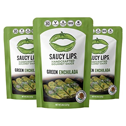 Saucy Lips: grüne Enchilada-Sauce , 8 Unzen Packung mit 6