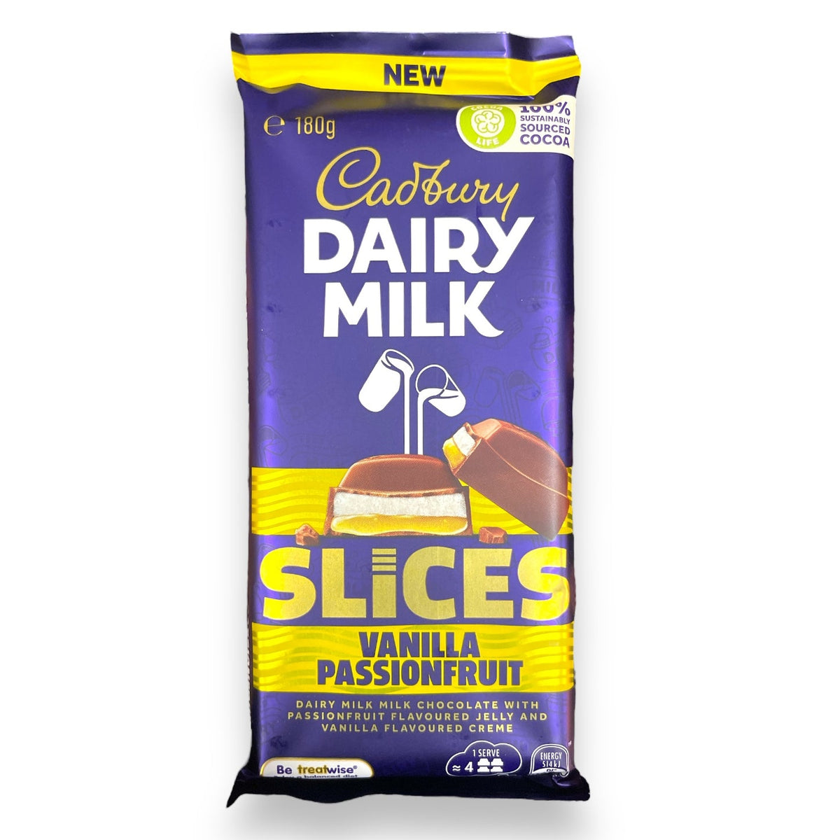 Cadbury Milchmilch Scheiben Vanille Passionsfrucht
