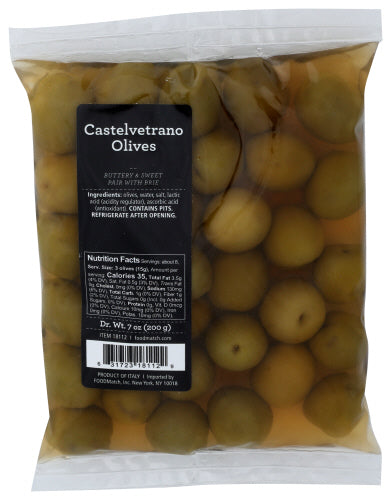 Divina Oliven Castelvetrano Beutel, 7 Oz (Packung von 18)
