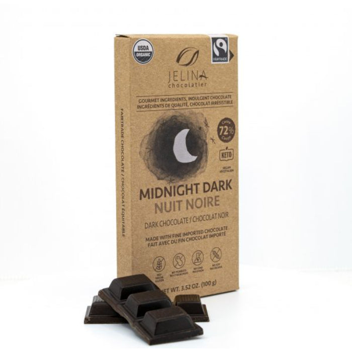 Jelina Chocolatier – Bar Dunkle Schokolade 1.41 Oz – (Packung mit 12)